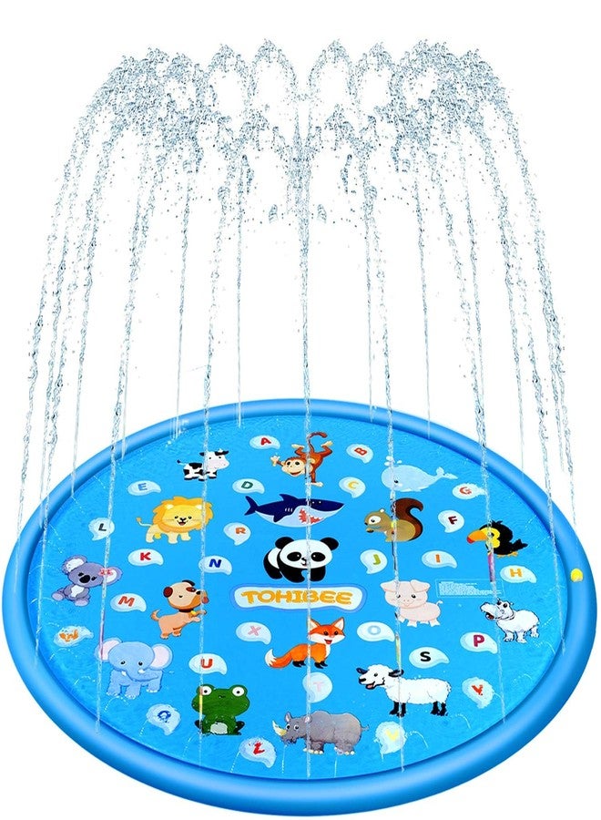 TOHIBEE Splash Pad, 68" Sprinkler for Kids, Outdoor Water Toys for 2-9 Year Old Boys Girls, Kiddie Pool, Cool Summer Gifts Toys for 2 3 4 5 6 Year Old (Animals Alphabet Theme,Small) - Image 1